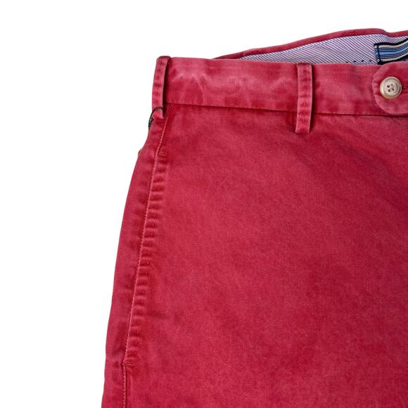NWT Peter Millar University of Wisconsin Cotton Washed Twill Shorts Red Sz 32 - Picture 6 of 10